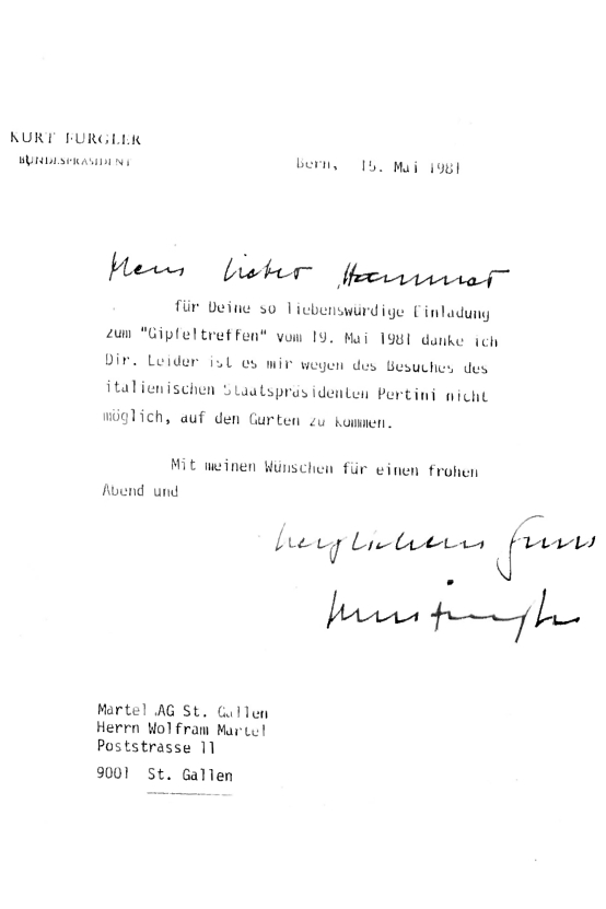 Story Glanz & Gloria: Bundesräte und hohe Offiziere Martel Weinwelt - Story Glanz & Gloria: Bundesräte und hohe Offiziere